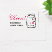 Mason Jar & Pink Heart Wedding Drink Ticket (Desk)