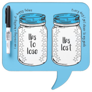 Mason Jar Pounds Lost Weight Loss Tracker Dry Erase Board