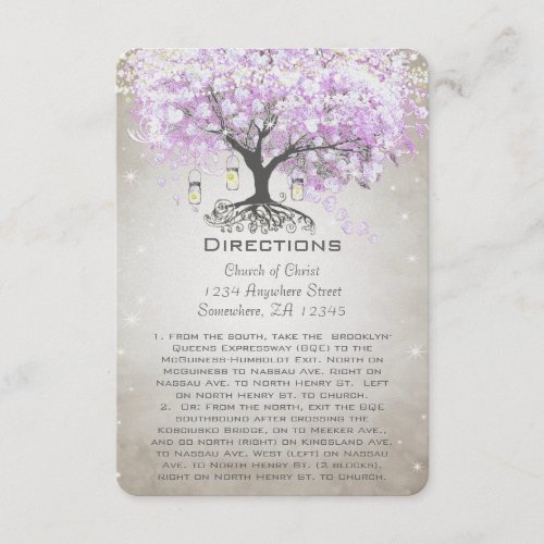 Mason Jar Radiant Lavender Wedding Direction Cards