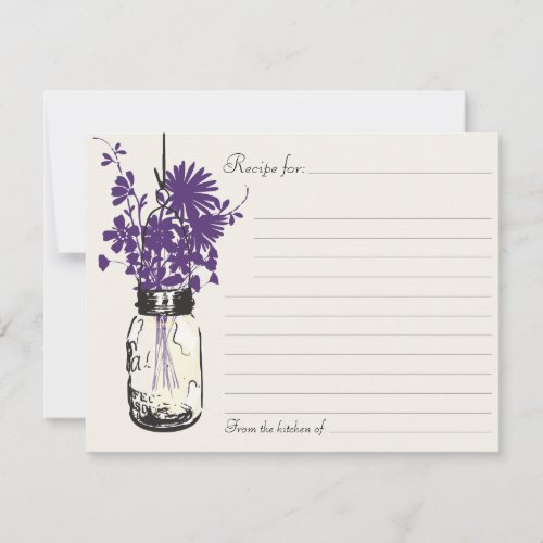 Mason Jar Recipe Card Personalized Invites