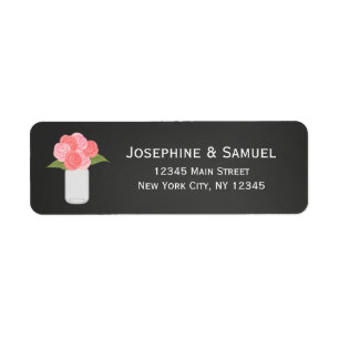 Mason Jar Roses Return Address Labels