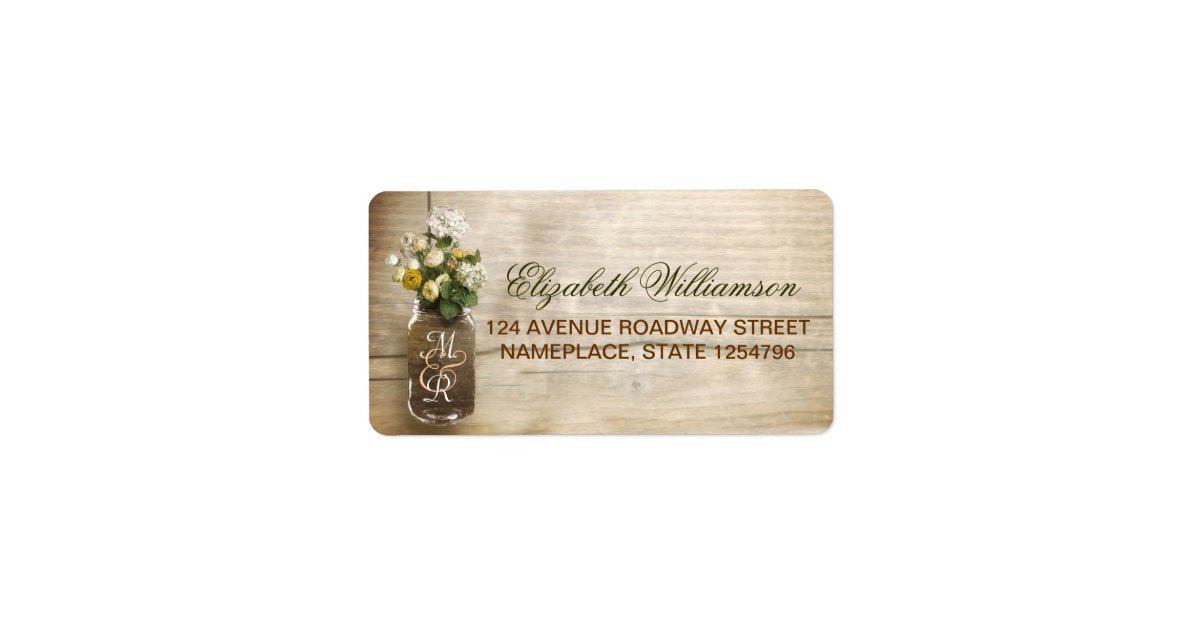mason jar rustic address labels for weddings | Zazzle.com