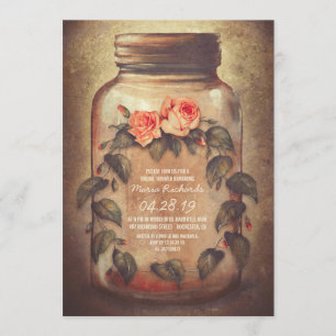 Mason Jar Rustic Bridal Shower Invitation
