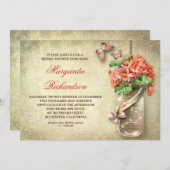 mason jar rustic bridal shower invitations (Front/Back)