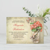 mason jar rustic bridal shower invitations (Standing Front)