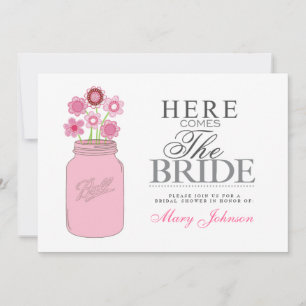 Mason Jar Rustic Bridal Shower Party Card