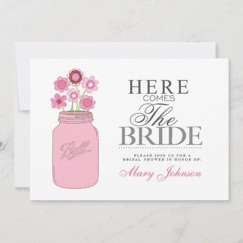 Mason Jar Rustic Bridal Shower Party Card