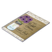 Mason Jar Rustic Country-Bridal Shower Guest Book- Notebook (Left Side)