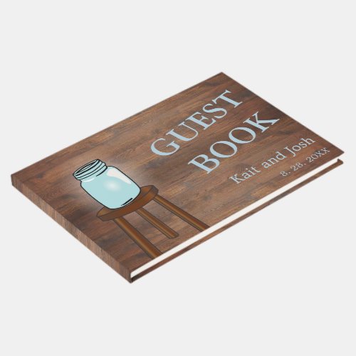 Mason Jar Rustic Wedding Guest Book