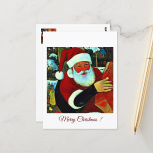 Mason Jar Santa Claus Postcard