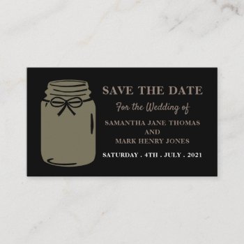 Mason Jar  Save The Date Enclosure Card by TheBusinessCardStore at Zazzle