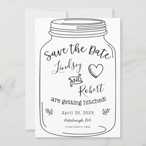 Mason Jar Save the Date Invitation