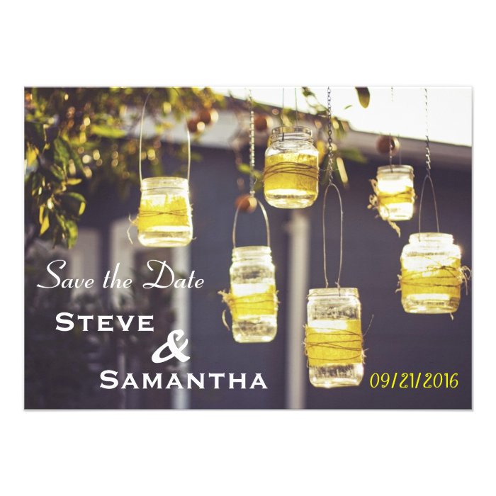 Mason Jar Save the Date Photo Template Invitation