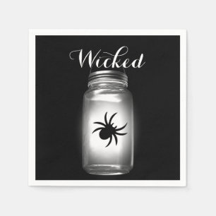 Mason Jar Spider Halloween Napkin