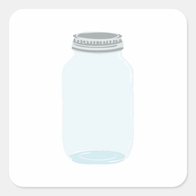 Mason Jar Square Sticker (Front)