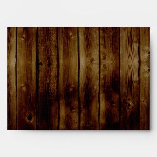 Mason Jar Stamp on Dark Wood Plank Envelope