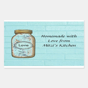 Mason Jar Sticker/Labels personalize. Rectangular Sticker