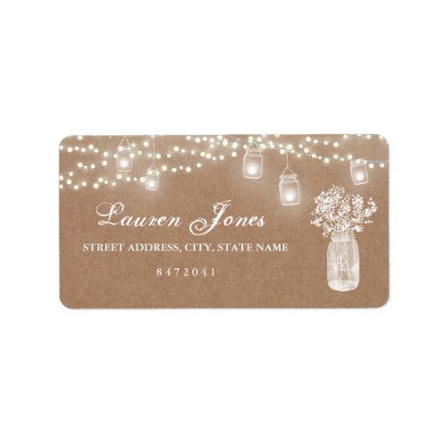 Mason Jar String Lights Address Labels