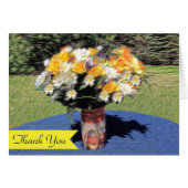Mason Jar Summer Floral Bouquet Thank You (Front Horizontal)