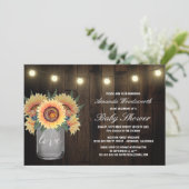 Mason Jar + Sunflower Baby Shower Invitations (Standing Front)