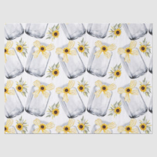 Mason Jar Sunflower Rustic Flower Tissue Paper
