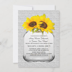 Mason jar sunflower wedding invites sunflwr8