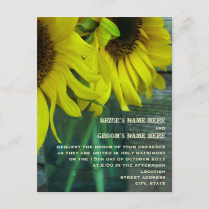 Mason Jar Sunflowers Fall Wedding Invitation