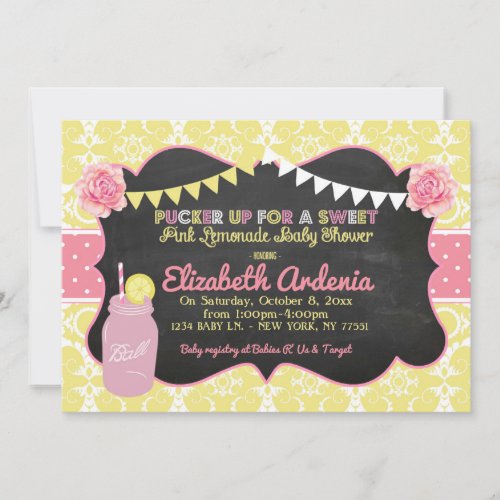 Mason Jar Sweet Lemonade Baby Shower Invitation