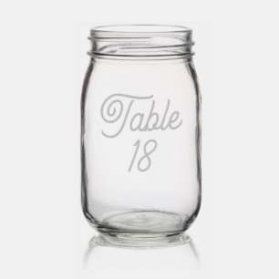 Mason Jar Table Number Centerpieces