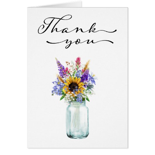 Mason Jar Thank You Note Cards (Front)