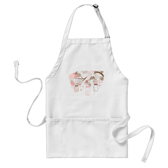 Mason Jar Tree & Flowers Apron (Front)