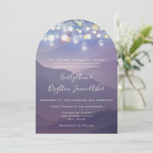 Mason Jar Ultra Violet Purple Wedding Invitation