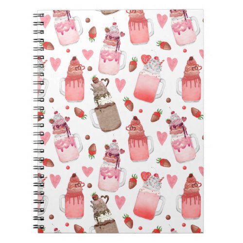 Mason Jar Valentine Milkshakes Notebook