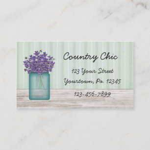 Mason Jar Violets Business Card