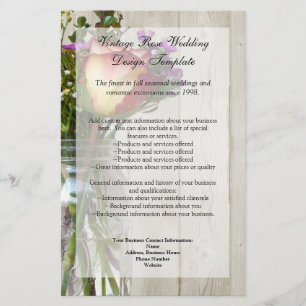 Mason Jar w/Rose and Wildflowers Flyer