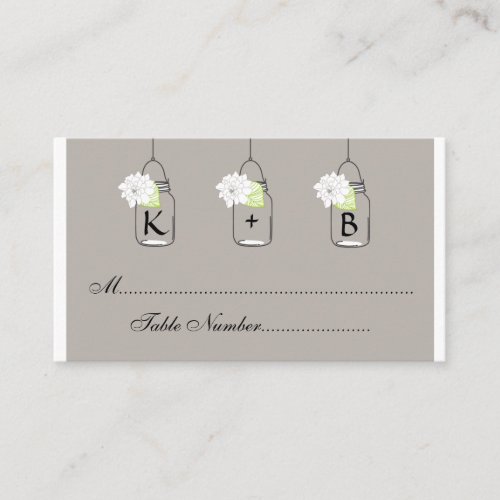Mason Jar Wedding Seating Cards // Escort Cards Business Card Template