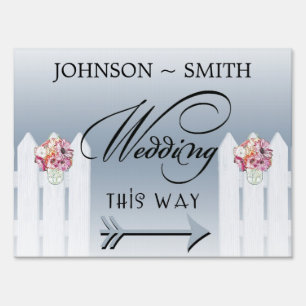 Mason Jar Wedding This Way Yard Sign