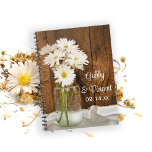 Mason Jar White Daisies Country Barn Wedding Notebook at Zazzle