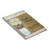 Mason Jar White Flowers Bridal Shower Guest Book | (Right Side)
