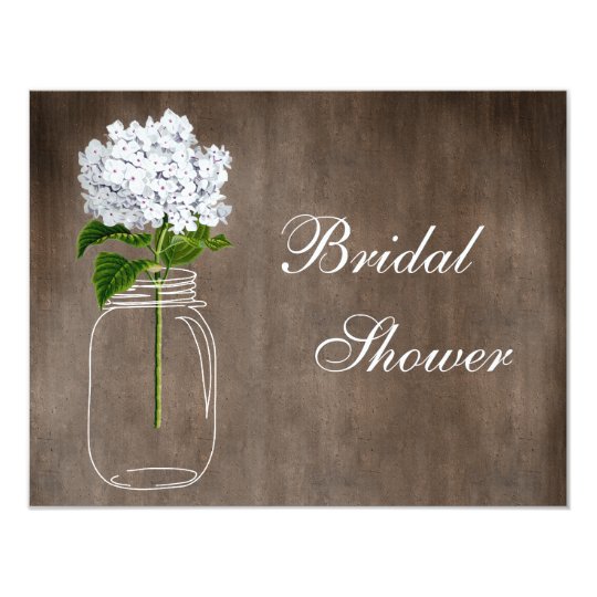 Mason Jar & White Hydrangea Rustic Bridal Shower ...