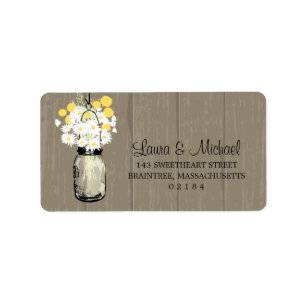 Mason Jar Wild Daisies & Billy Balls Label