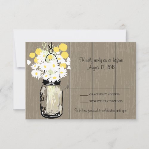 Mason Jar Wild Daisies &amp; Billy Balls  RSVP