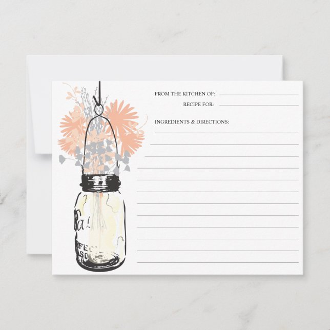 Mason Jar & Wildflowers Recipe Card (Front)