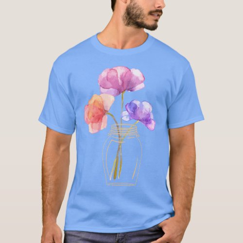 Mason Jar With Flowers T_Shirt