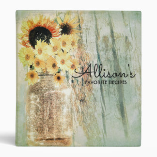 Mason Jar with Sunflowers Binder