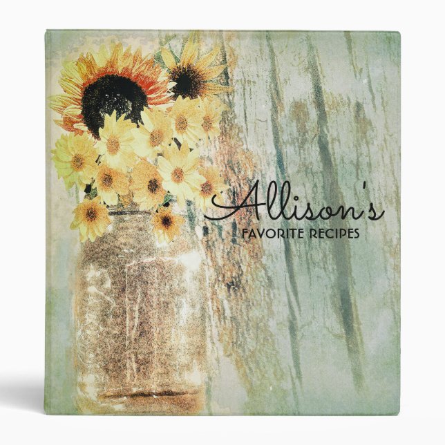 Mason Jar with Sunflowers Binder (Front)