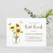 Mason Jar with Yellow Sunflowers Bridal Brunch Invitation (Standing Front)