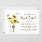 Mason Jar with Yellow Sunflowers Bridal Brunch