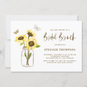 Mason Jar with Yellow Sunflowers Bridal Brunch Invitation (Front)