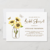 Mason Jar with Yellow Sunflowers Bridal Shower Invitation (Front)